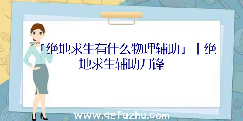 「绝地求生有什么物理辅助」|绝地求生辅助刀锋